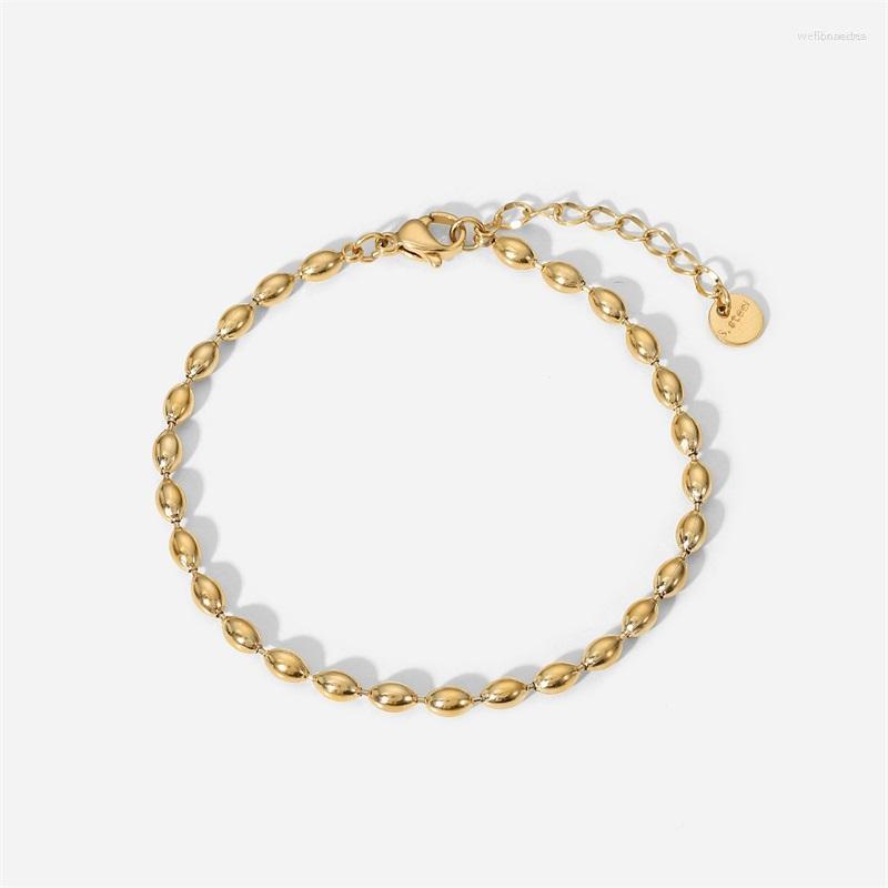 

Strand Fashion Gold Color Beads For Women Charm Bracelets Party Jewelry Gift 2023 Trendy