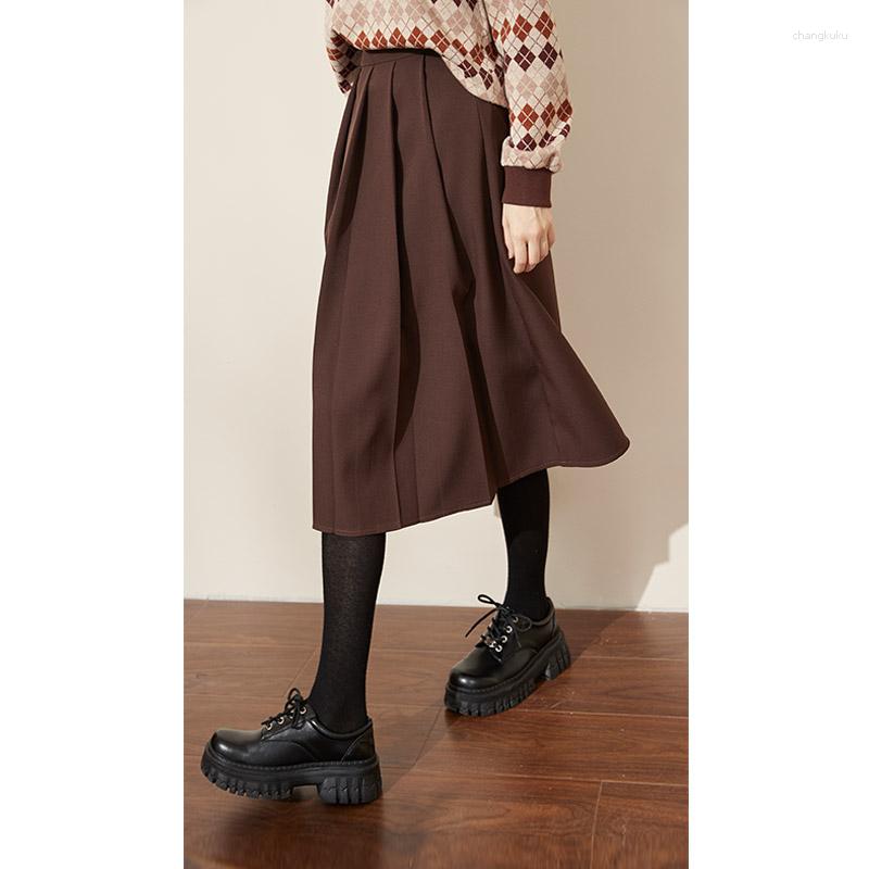 

Skirts KUHNMARVIN Women 2023 Autumn High Waist Pleated Skirt, Auburn