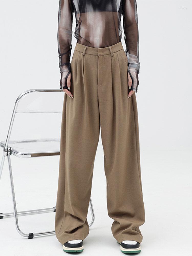 

Women' Pants 2023 Autumn Women Korean Style Casual High Waist Fashion Office Ladies Elegant Khaki Straight Suit Trousers, Black