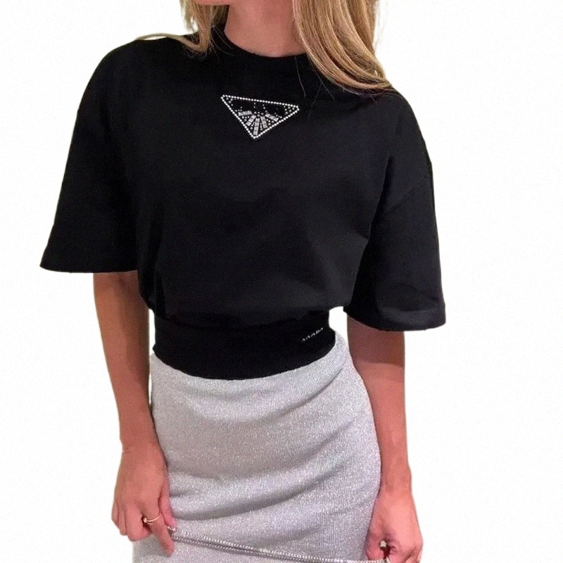 

women t shirt mens tshirts designer clothes Fashion shirts woman top pure cotton fabric hot drilling letter men and womens short sleeved C4Y7#, No clothes