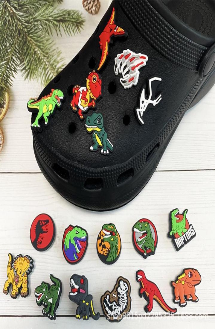 

Anime charms whole childhood memories boys dinosaur funny gift cartoon croc charms shoe accessories pvc decoration buckle soft3211150, Red