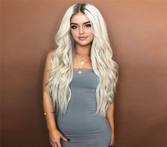 

SHUOWEN 26 Inches Deep Wave Synthetic Remy Hair Wig Light Blonde Simulation Human Hair Pelucas Wave Wigs Wig1484607456