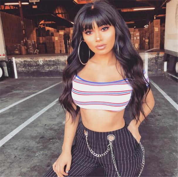 

Straight Lace Front Wig Peruvian Remy Full Fringe Wig Human Hair Glueless Silk Top Lace Wig With Bangs Bleached Knots For Black Wo9525866, Natural color