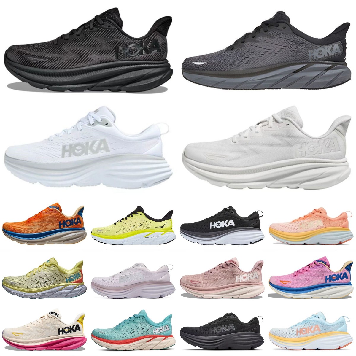 

Hoka Bondi 8 Clifton 8 Athletic running shoes Runner Hokas kawana 9 Triple Black White Light Blue for women men One Outdoor Sports Trainers Lifestyle Shock Absorption, Box