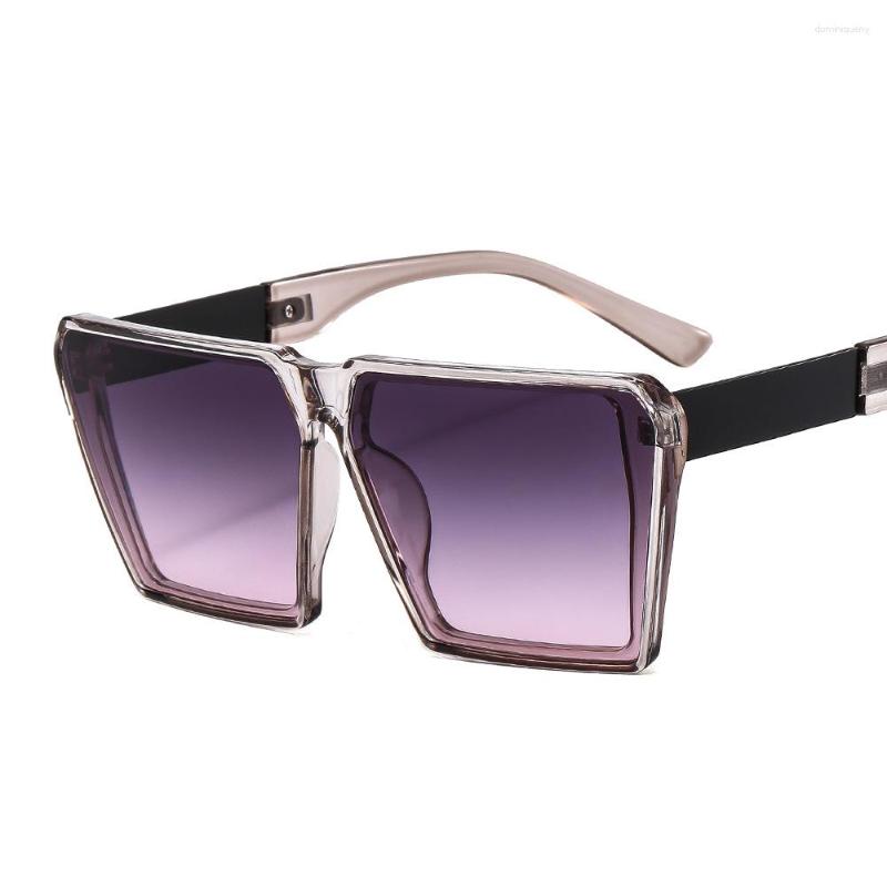 

Sunglasses Mosengkw Oversized Square Women Double Color Vintage Design Eyeglasses