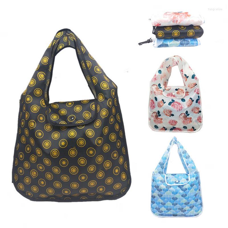

Shopping Bags 1pc Women Bag 3 Style Oxford Foldable Recycle Eco Reusable Tote Cartoon Animal Fruit Vegetable Grocery