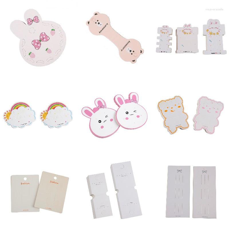 

Jewelry Pouches 50pcs/lot Earring Cards Holder Paper Hairpin Necklace Display Cardboard Hang Tag For Diy Packaging Making Findings