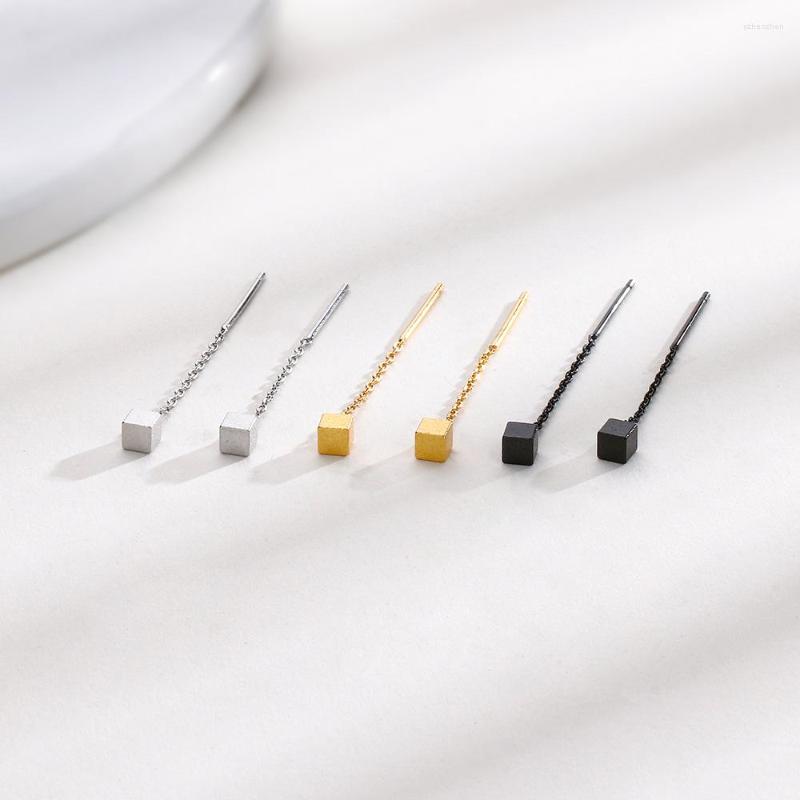 

Stud Earrings Square Geometric Female Fashion Accessory Short Tassel