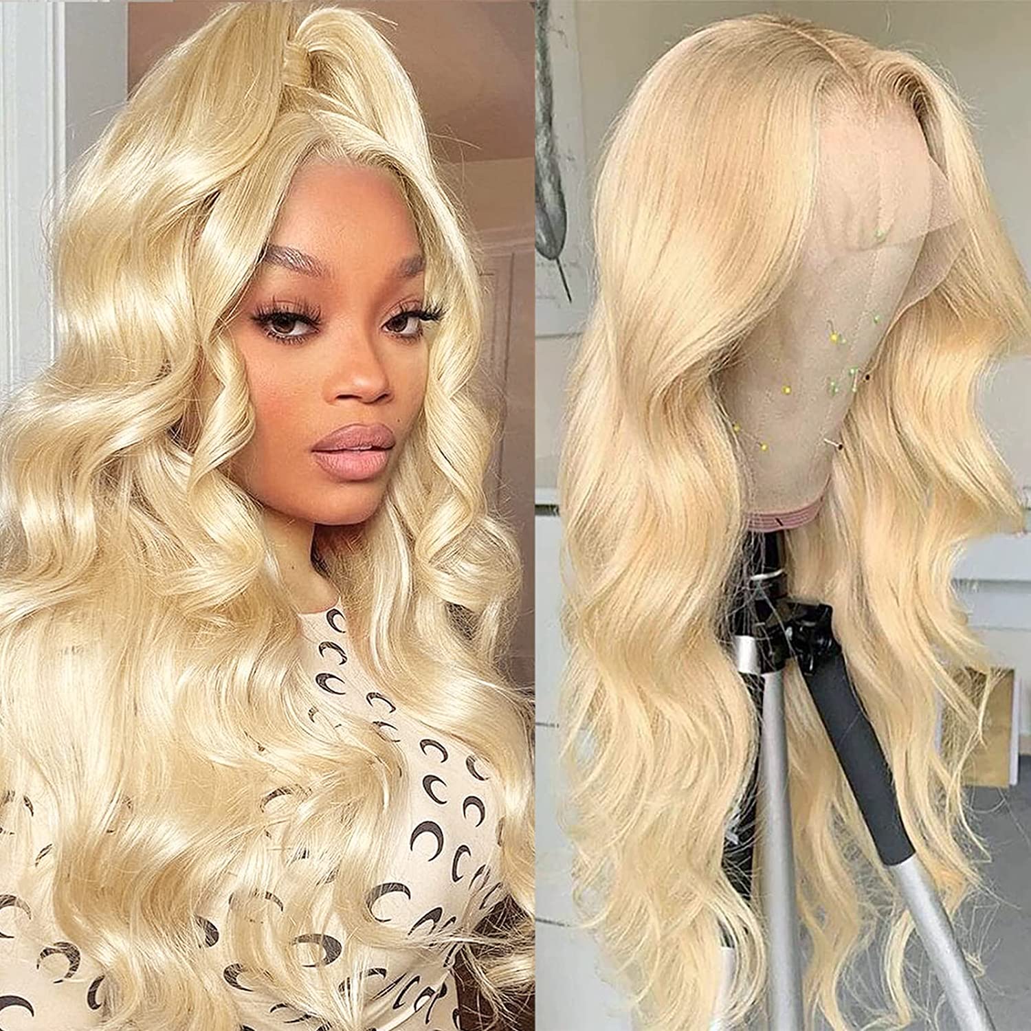 

Transparent Body Wave 13x4 Lace Front Wig 613 Honey Blonde Human Hair Wig 28 Inch Colored 13x6 Lace Frontal Wigs for Women