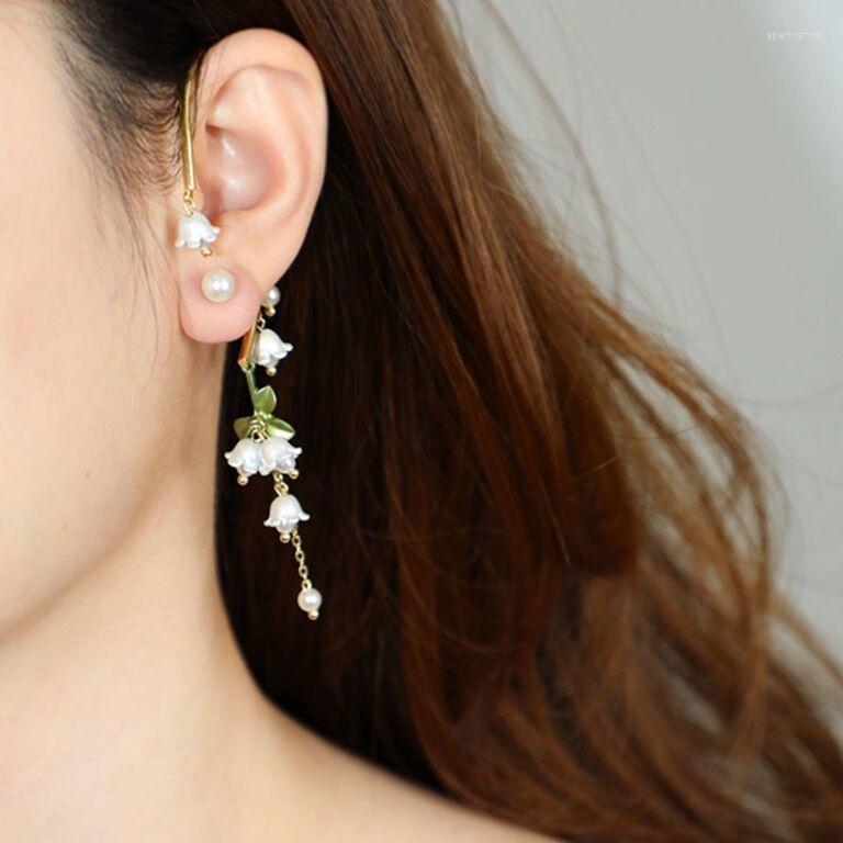 

Stud Earrings 2023 Without Pierced Ear Hanging Lily Tassel Sweet Retro Flower Jewelry For Women