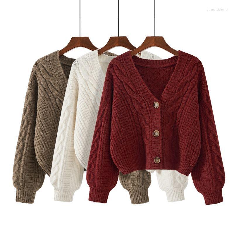 

Women's Knits Knitwears Female Coat Loose Restoring Ancient Ways V-neck Knitting Cardigan Brief Outside, Red