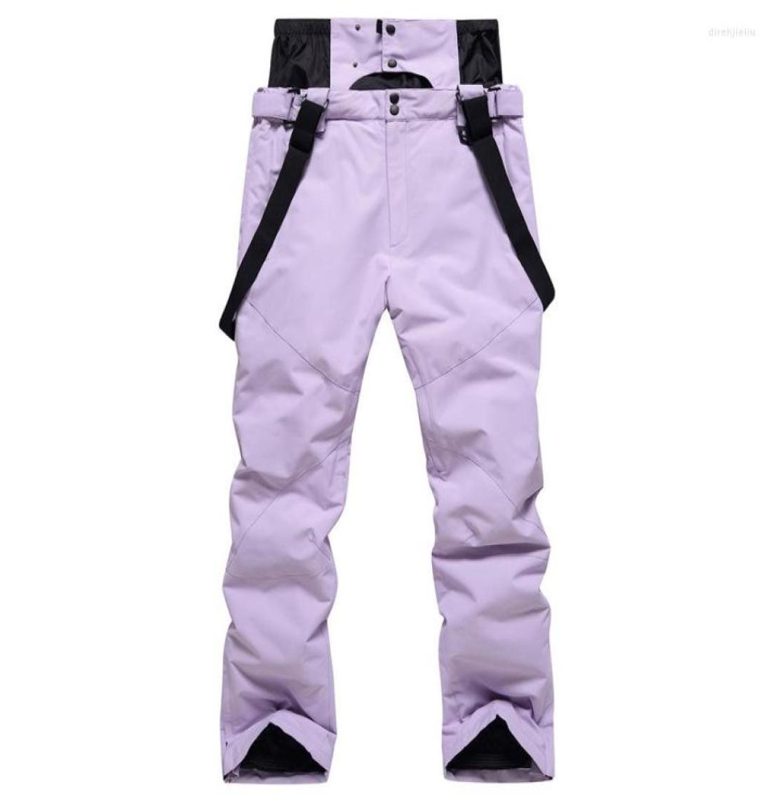 

Skiing Pants 2022 Men Women Ski Winter Outdoor Sports Wear Windproof Waterproof Warm Snow Trousers Snowboard Bibs Couples7798263, White