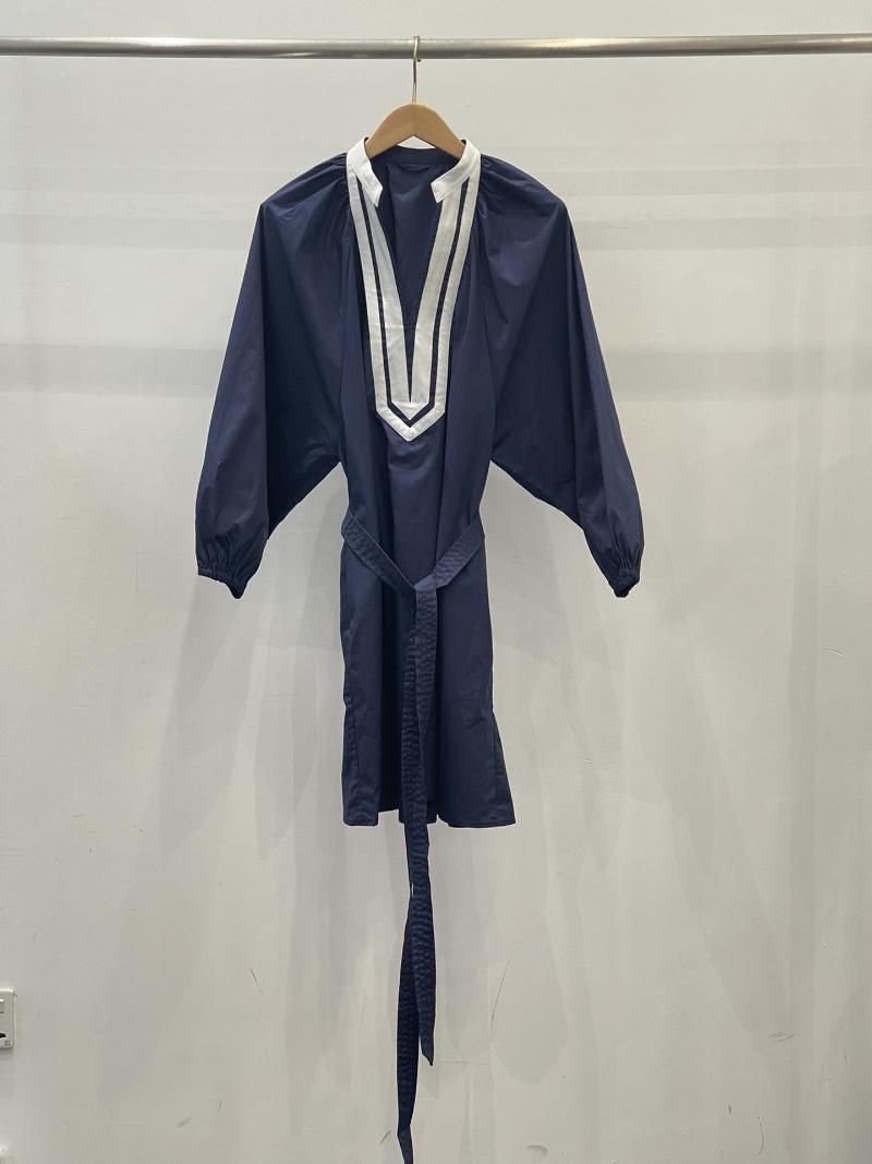 

Casual Dresses 2023 Women Fashion Long Sleeve V Neck Belt Cotton Open Dress 0408