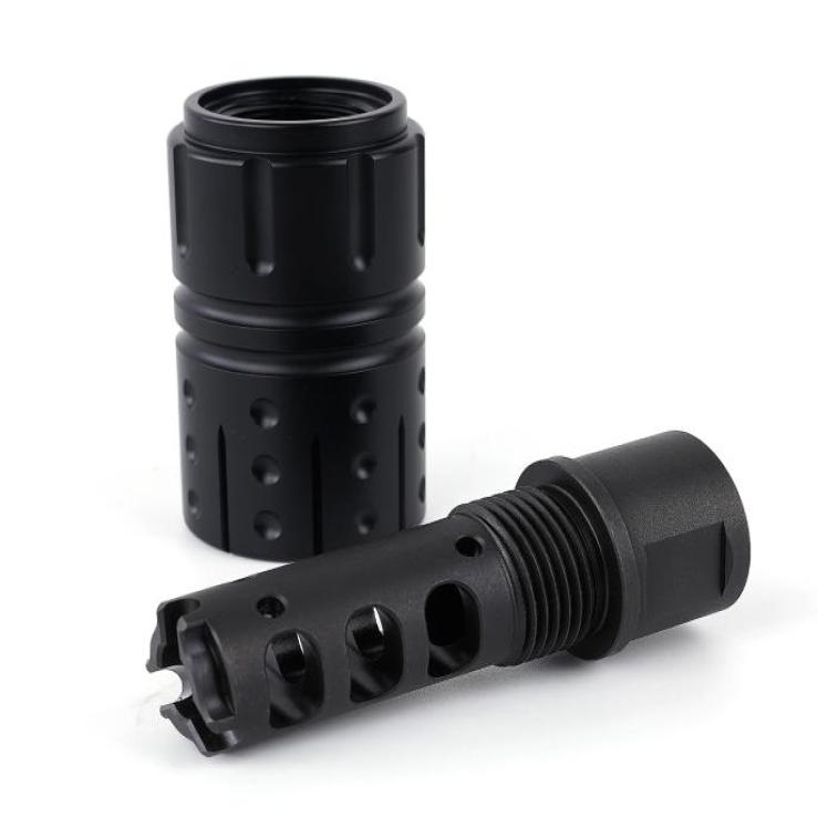 

308762 M181RH Muzzle Brake Compensator with Sound Redirect 1316 X 16 threaded Outer Sleeve8581535, Black