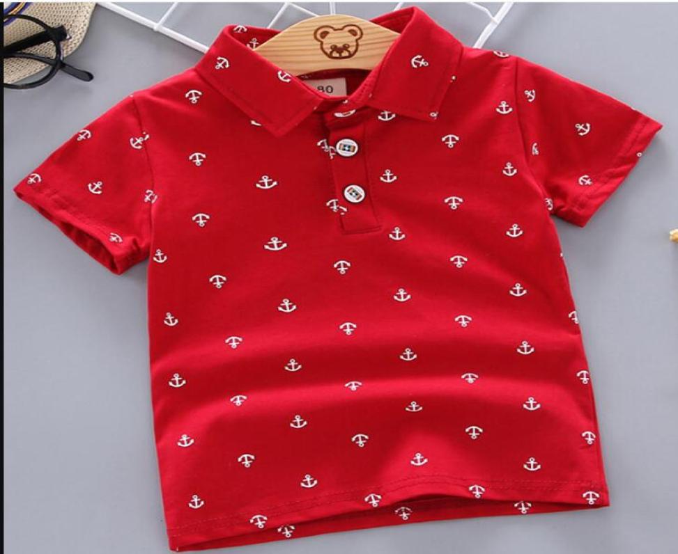 

Summer Baby Boys Polo Shirts Short Sleeve Anchor Lapel Clothes for Girls Odell Cotton Breathable Kids Tops Outwear 12M55547262, Gray