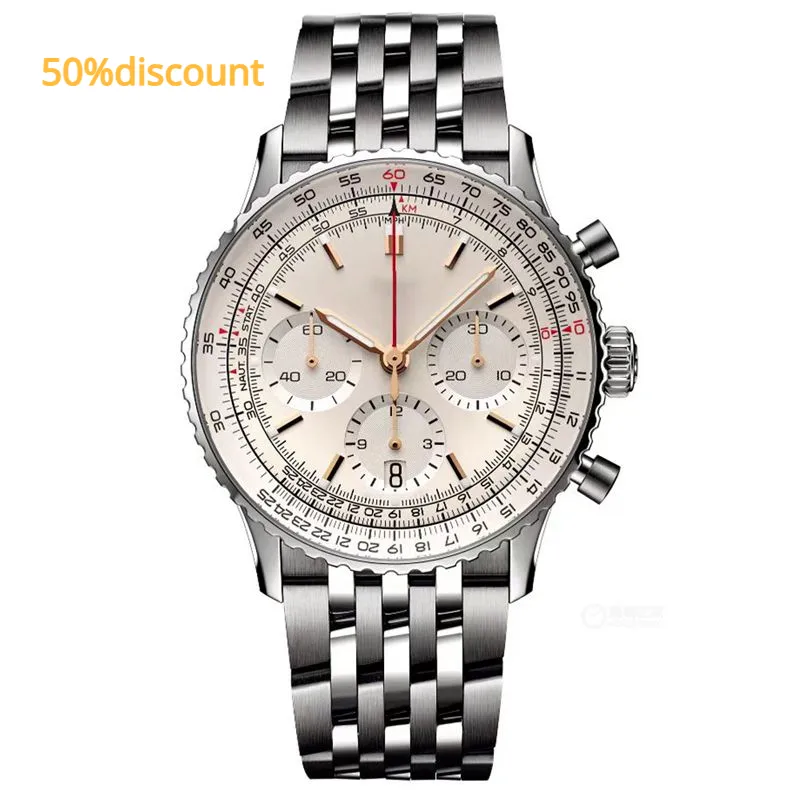 

2022 Mens Automatic breit Watch 50mm Leather Strap Blue Black Sapphire Wristwatches Super Luminous Montre de Luxe BB2 Quartz-Battery Men's Round Watches