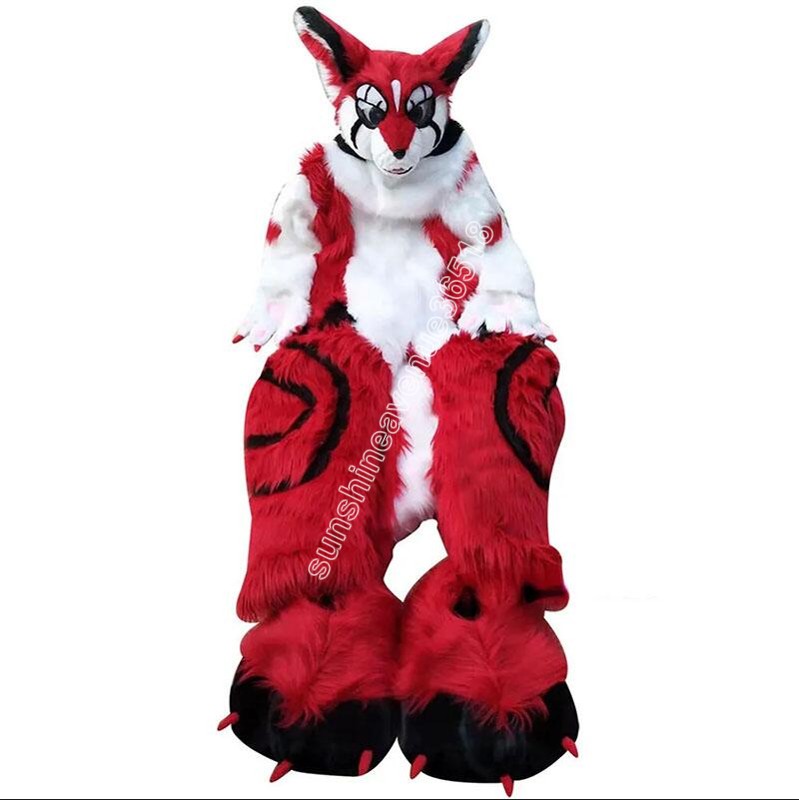 

Husky Dog Medium and Long Fur All-in-one Fox Mascot Costume Top Cartoon Anime theme character Carnival Unisex Adults Size Christmas Birthday Party Outdoor Outfit Suit, As picture