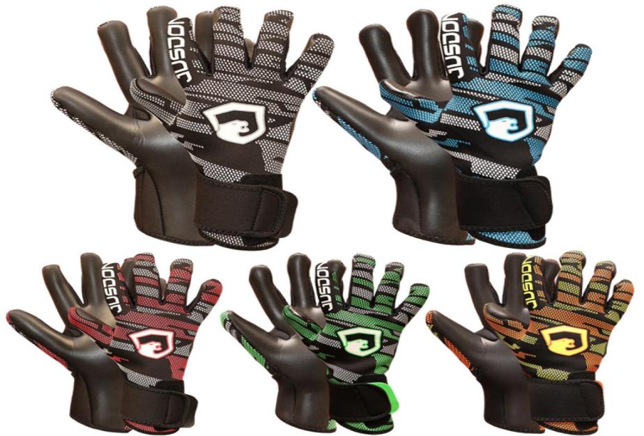 

2022 Jusdon brand Adult football soccer goalkeeper gloves 35mm thick latex without fingersave Nonslip and wearresistant6383273, Black