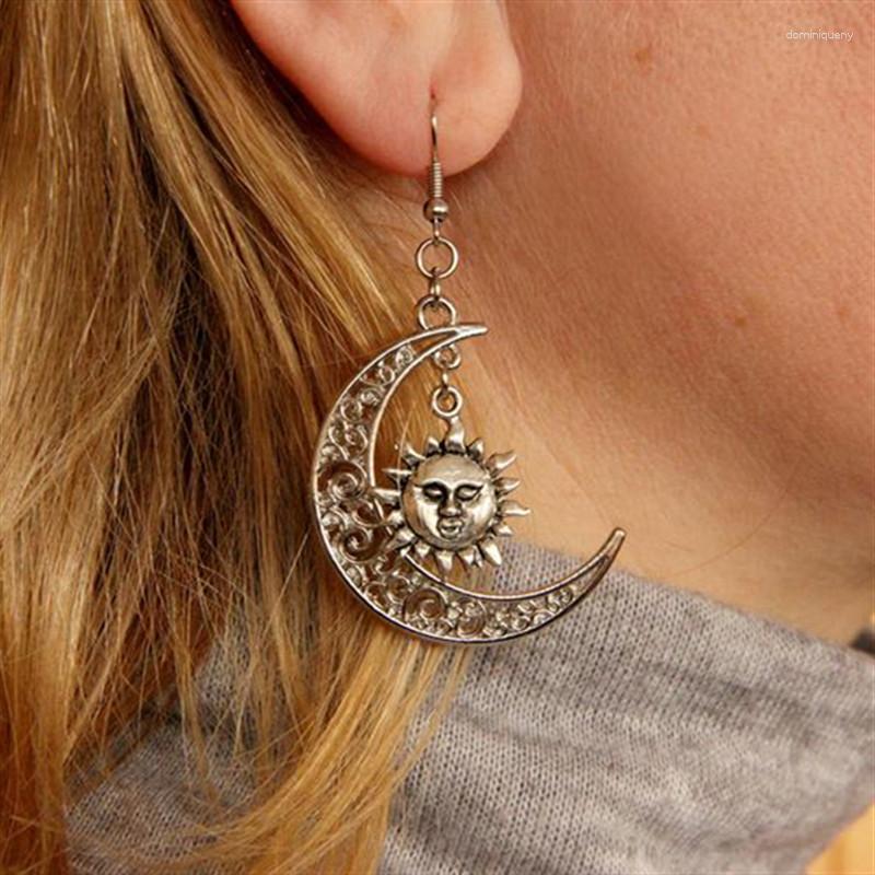 

Dangle Earrings Wiccan Sun Moon Earring Creative Gift For Women Festival Jewelry Charm Celestial Hippie Fashion 2023 Statement