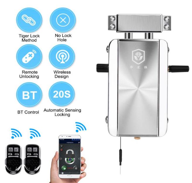 

Intelligent Remote Control Lock Invisible Antitheft Security Home Door Lock Support Remote Control Switch BT APP2808013