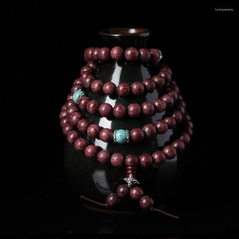 

Strand Sandalwood Violet Bracelet Buddha Beads Purple Core Hematoxylin 108 Pieces Rosewood