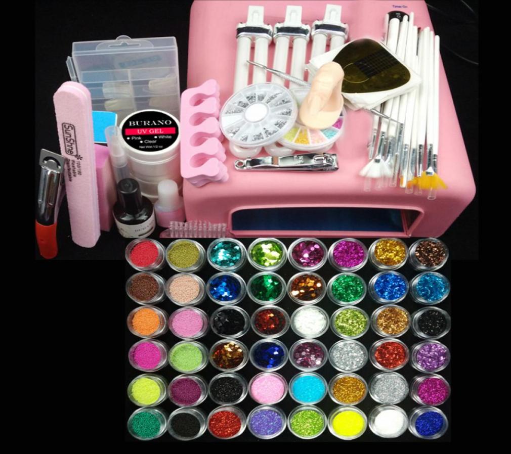

Nail Manicure Set Whole 36w Uv Pink Lamp Art Gel Kits Sets Tools Brush Tips Glue Acrylic Powder 0046979005
