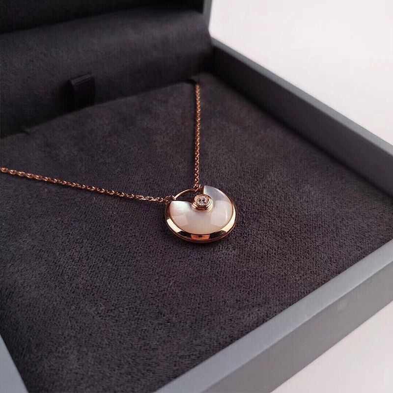 

Internet celebrity Talisman pendant 925 sterling silver necklace female white fritillary collarbone chain ins gift minority senior With logo