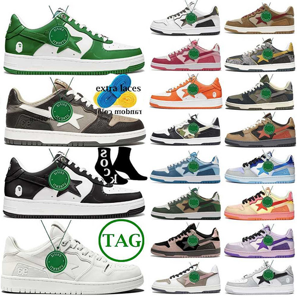 

With Box 2023 Casual Shoes mens womens Sneakers Designer Black Grey Orange White Blue Red Platform 2023 Baped Sta Sk8 Women Me, Color # 4