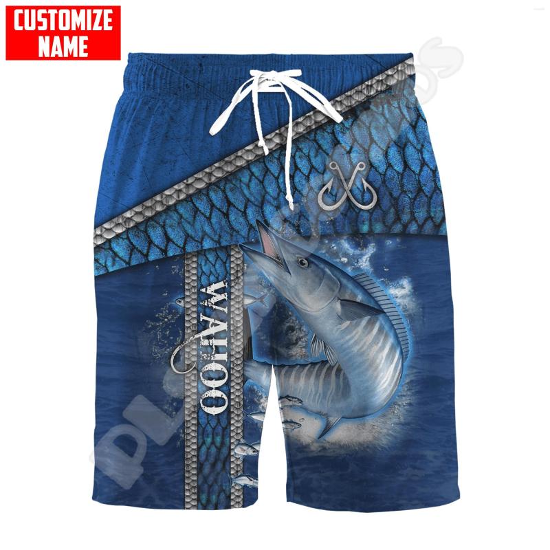 

Men's Shorts Custom Name Walleye Bass Crap Fishing Fisher Tattoo DPrint Summer Harajuku Streetwear Funny Casual Beach Pants X2