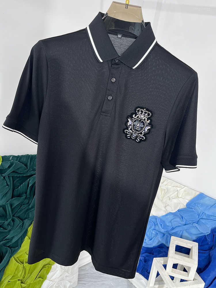 

Men's T Shirts Rt0434 Fashion Tops & Tees 2023 Runway Luxury European Design Print Party Style T-Shirts Clothing, Black