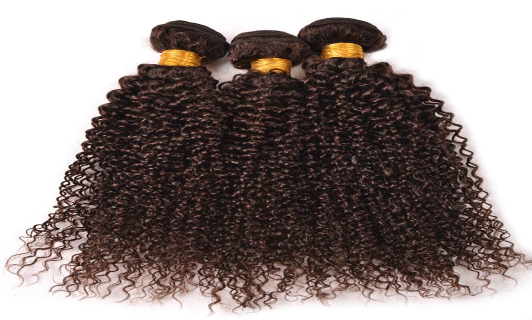 

Malaysian Virgin Human Hair Bundles Kinky Curly Chocolate Brown Human Hair Weft Medium Brown 4 Wavy Hair Extension 3Pcs For Woman4491135, Ombre color