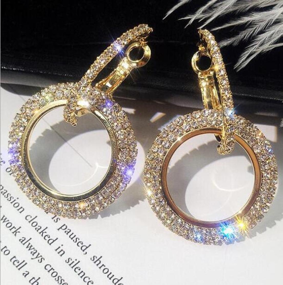 

Wedding Accessories Jewelry Popular Exaggerated Rhinestone Crystal Hoop Earrings Bridal Wedding Jewelry Women Earrings Bride Acces7453248