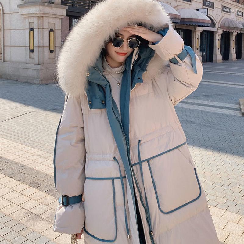 

Women' Trench Coats Down Cotton Padded Jacket Women 2023 Winter Korean Thickened Medium And Long Knee Length Coat, Green