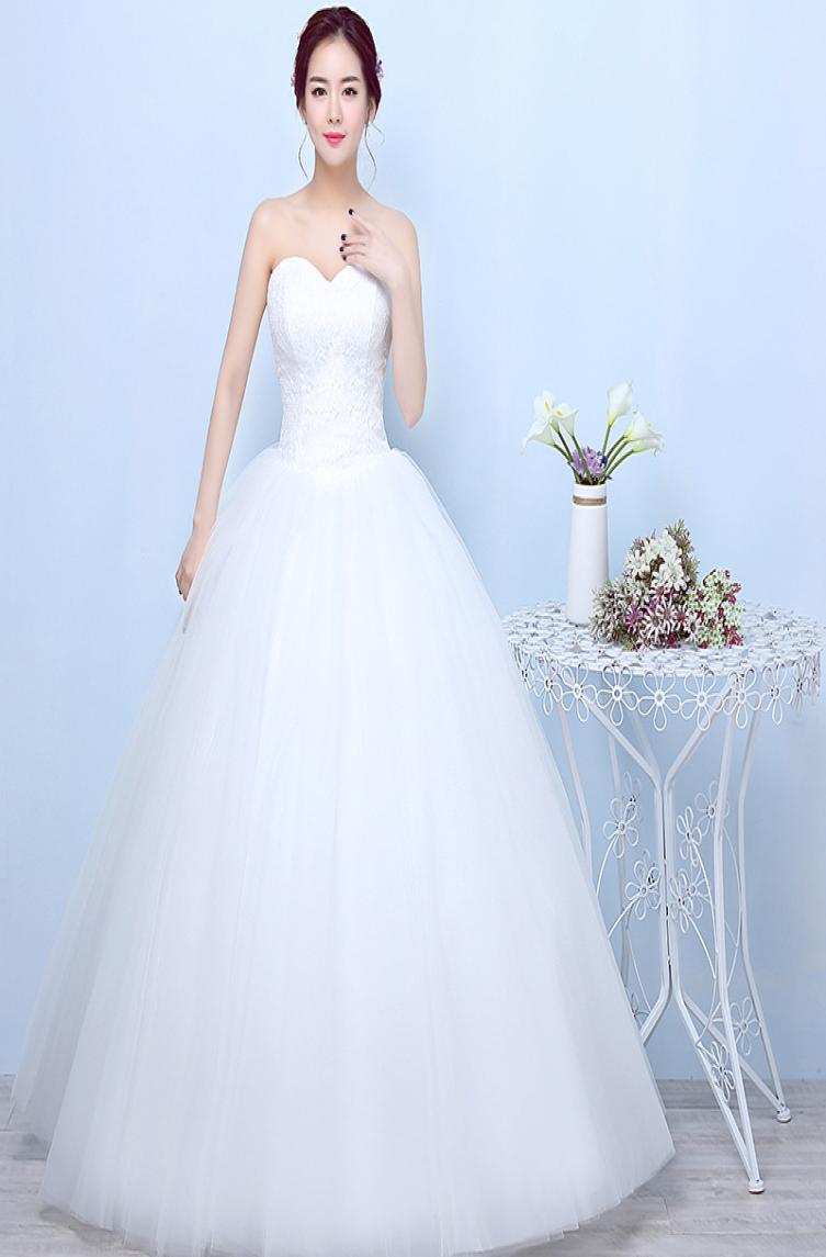 

Cheap Tulle Ball Gown Sweetheart Wedding Dress 2018 High Waist Wedding Gowns with Lace Floor Length Bridal Gown3112995, Same as image