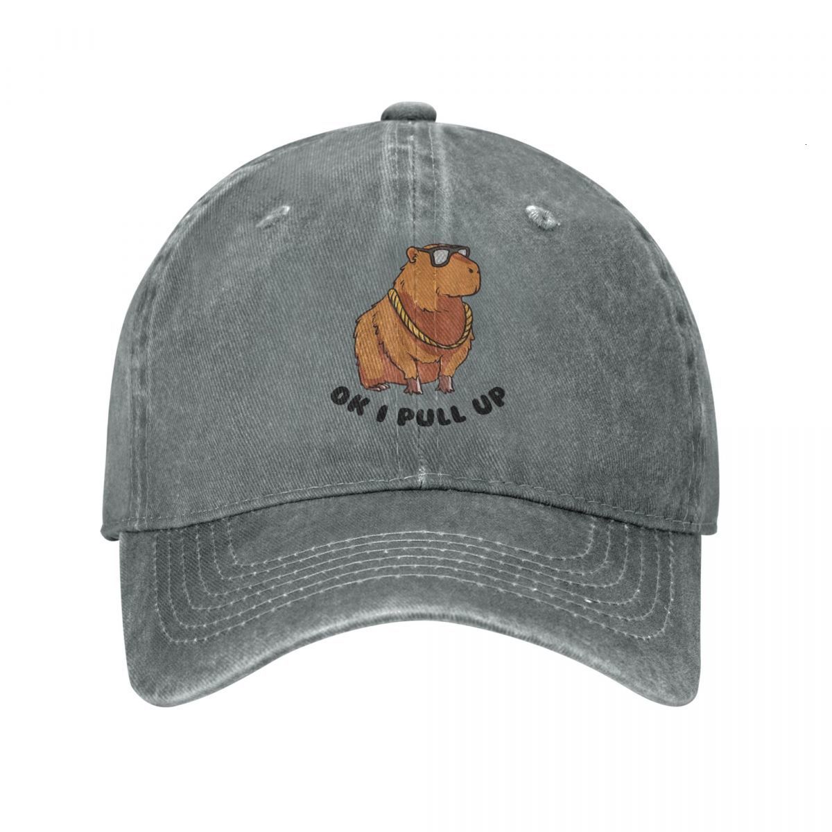 

Visors Kawaii Capybara Men Women Baseball Caps Animal Distressed Washed Hats Cap Fashion Outdoor Activities Gift Headwear 230628, Gray