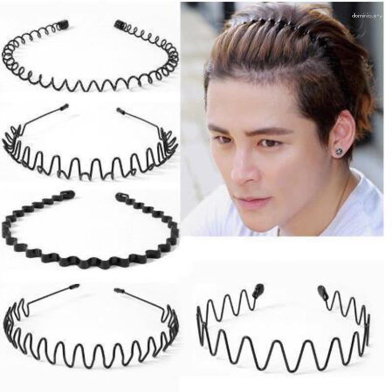 

Bandanas Unisex Metal Hair Hoop Fashion Geometric Wavy Headband Men Sports Washing Face Non Slip Hairband Headdress Accessories