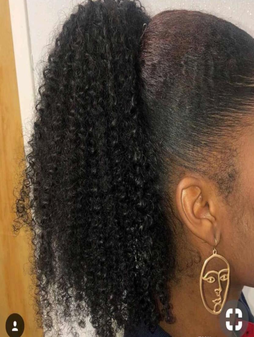

Long Curly black ponytails hairstyle women pony tail hairpiece drawstring ponytail human hair extension clip in 100g160g natural 7046255