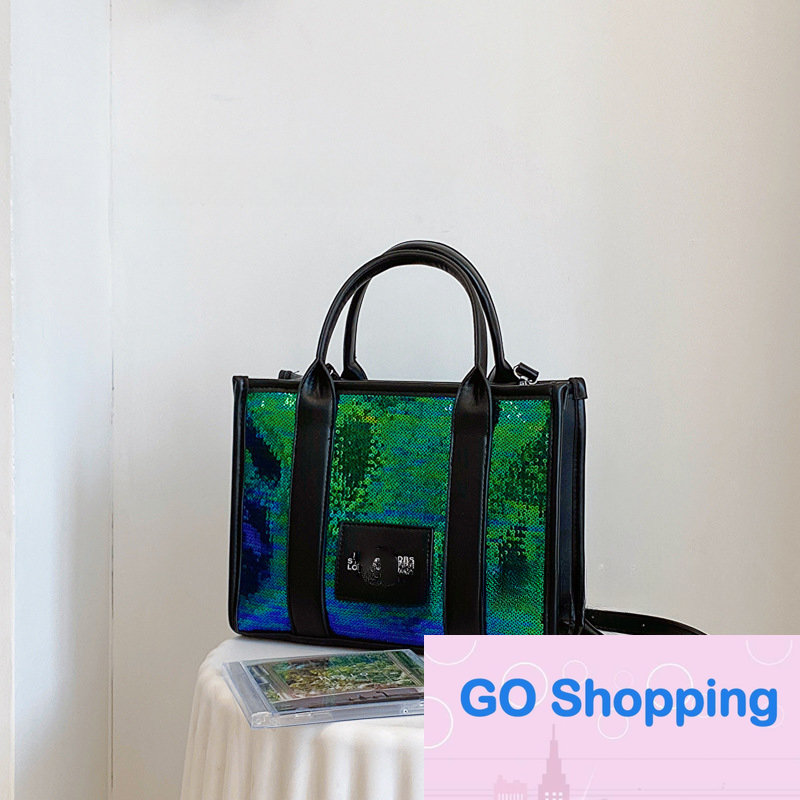 

tote bag Summer New Shoulder Crossbody Portable Small Square Bags Sequin Bag Letter shopping bags Korean, 00