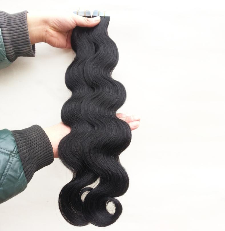 

Remy Human Tape In Hair Extensions Body Wave Black Women Skin Weft Hair Extension Indian Brazilian Virgin Hair Natural Color Brown2566861, Ombre color