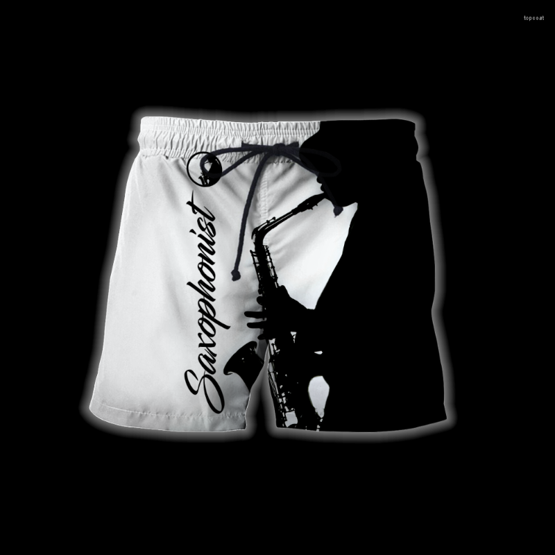 

Men' Shorts 3D Print Summer Beach Love Saxophone Music Painting Art Pants Culture Casual Fashion Streetwear, Shorts 3