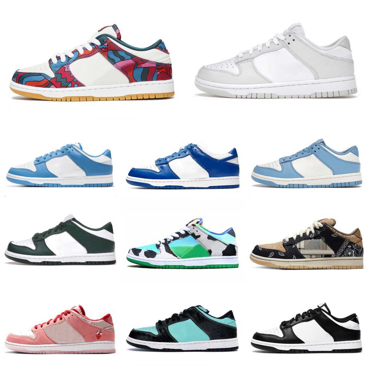 

Designers SB Lows Running Shoes Parra Safari Mix Paisley UNC Blue DUNKES Grey Fog Women Men Runner Black White Sports Bart Simpson Green Cherry Trainer Sneakers S6, Please contact us