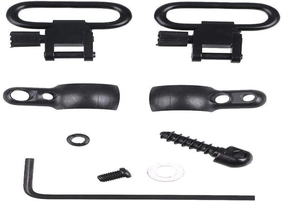 

Lever Action Rifle Sling Mount Kit Split Band with 1039039 QD 115 Sling Swivels for Winchester Marlin Mossberg8191497, Black