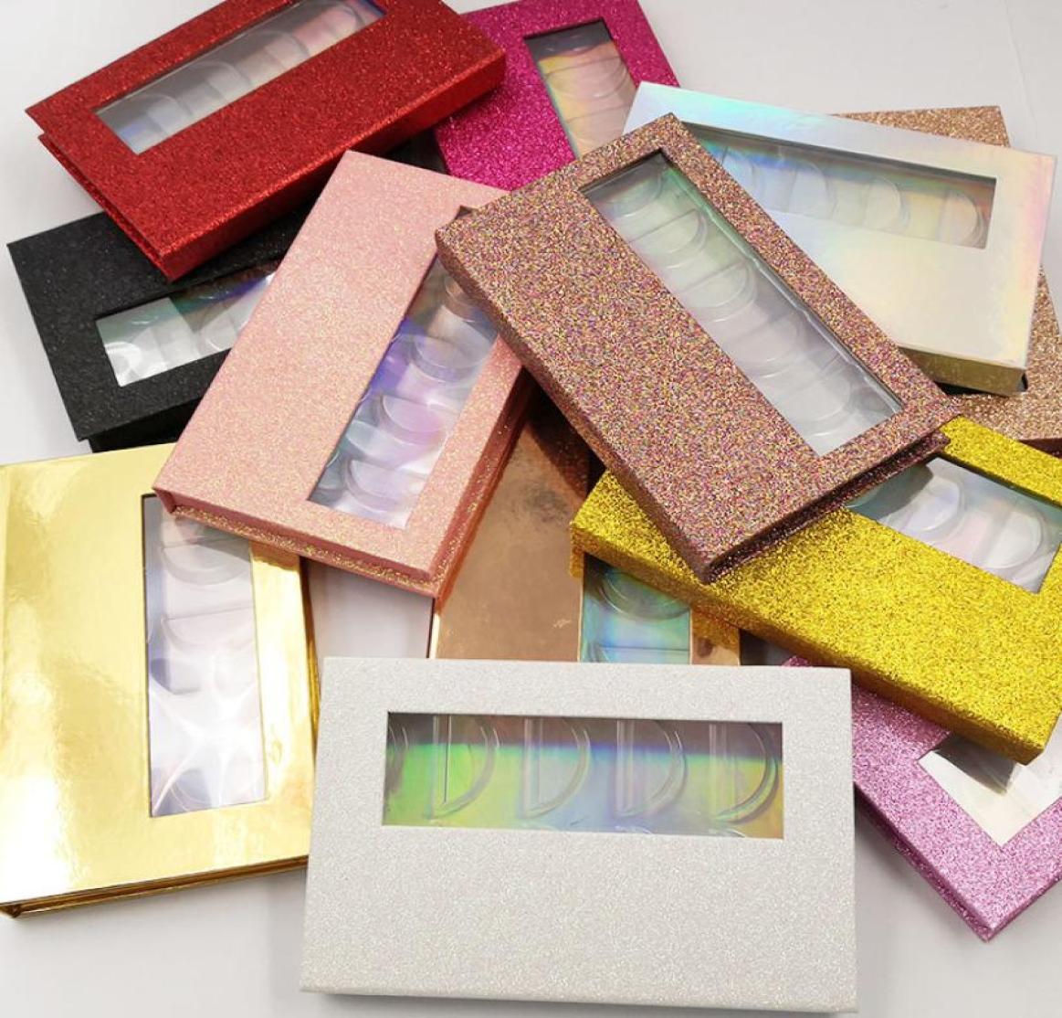 

whole Eyelashes Packaging Box Holographic 5 Pairs False Eyelashes Packaging Box Cardboard Magnetic Box 3D Lashes Packaging2554441