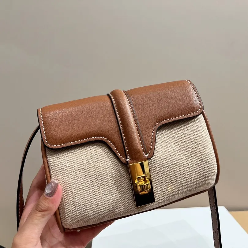 

5A Brand Designer Fashion Soft Canvas Crossbody Bag Luxury Leather Flap Bag Single Shoulder Small Commuter Bag 17 * 11cm