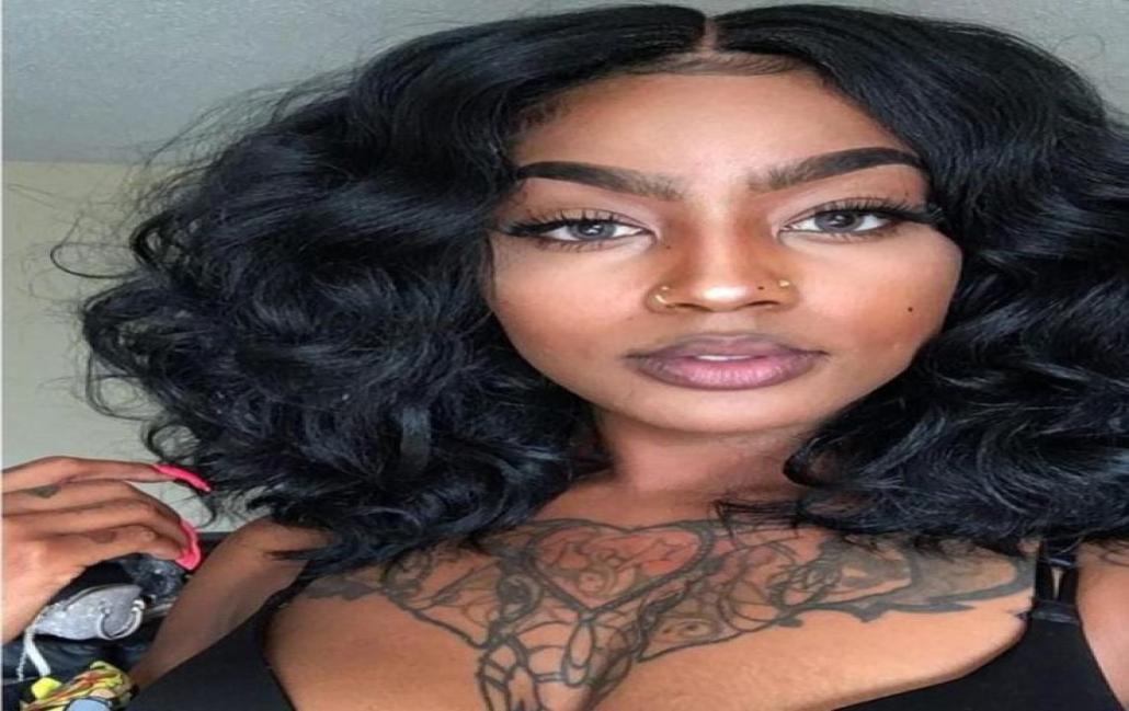 

NEW short bob curly wig brazilian Hair African Ameri curly bob wigs Simulation Human Hair curly wig for lady96556919492319, Black