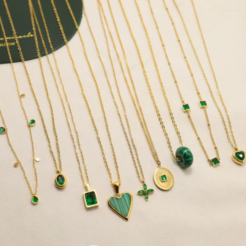 

Chains Classic Stainless Steel Necklace For Women Enamel Pendant Heart Cross Collar Party Wedding Gift Accessories