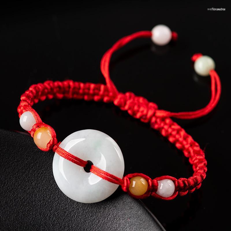 

Strand Natural A Jade Doughnut Hand Woven Rope Bracelet Jewelry Gift Certificate