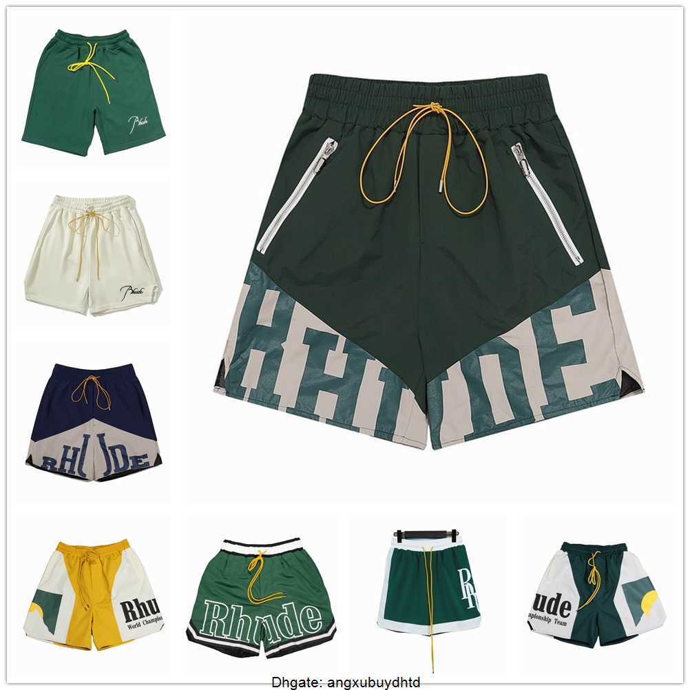 

2023 RHUDE Shorts Designers Mens Basketball PANEL COURT SWIM TRUNKS SWEAT SENNA FLIGHT YACHTING Short, 15