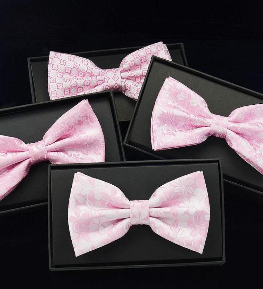 

Bow Ties Arrivals Fashion For Men Pink Romantic Wedding Party Bowtie Club Anniversary Butterfly Tie With Gift BoxBow1487426