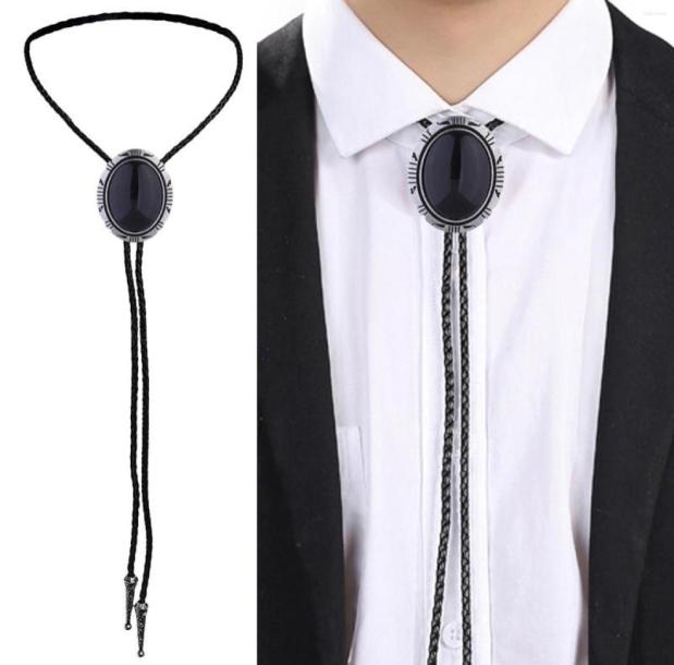 

Bow Ties Mens Bolo Tie Necklace Women Necktie Leather Long Sweater Chain Pendant3344351